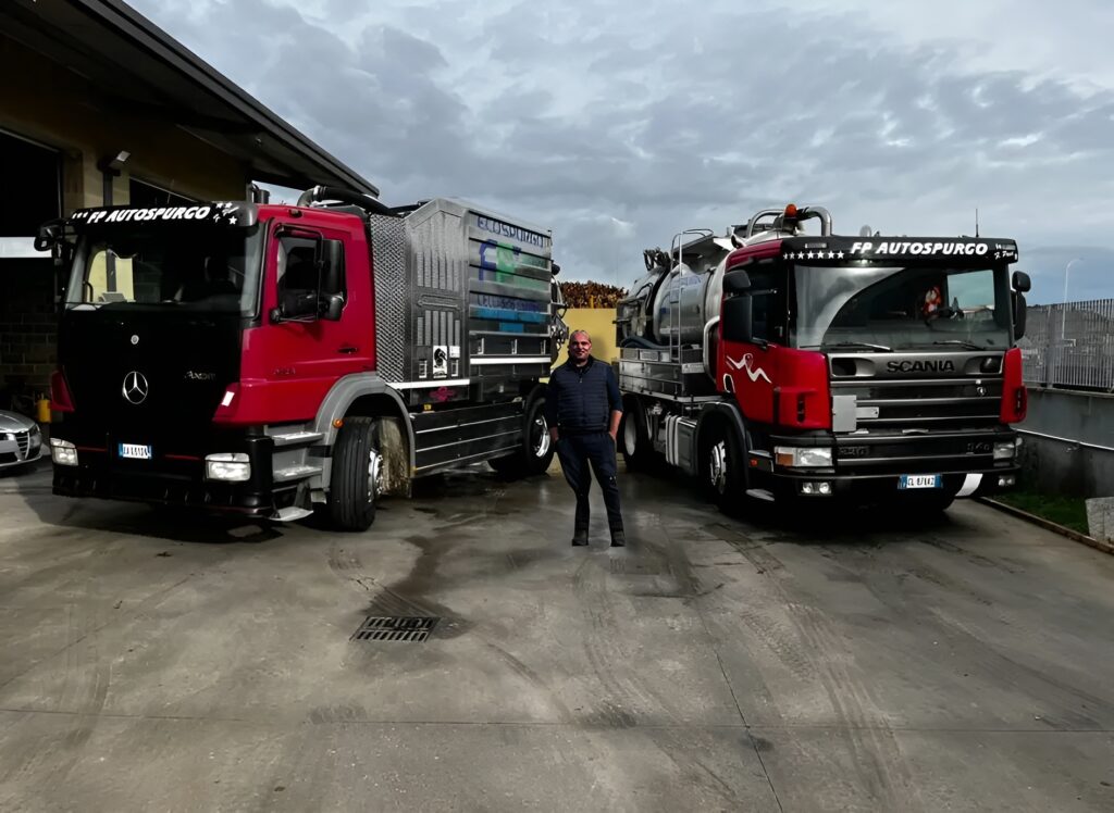 Mezzi professionali Autospurgo FP per servizi di spurgo e bonifiche a Sanluri